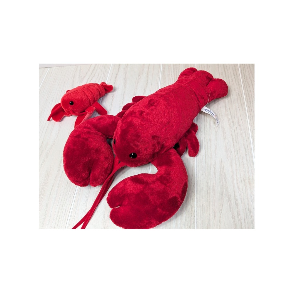 Mary Meyer Lobster Plush Set 1 large 1 finger puppet Red Stuffed Animal Toy Lot